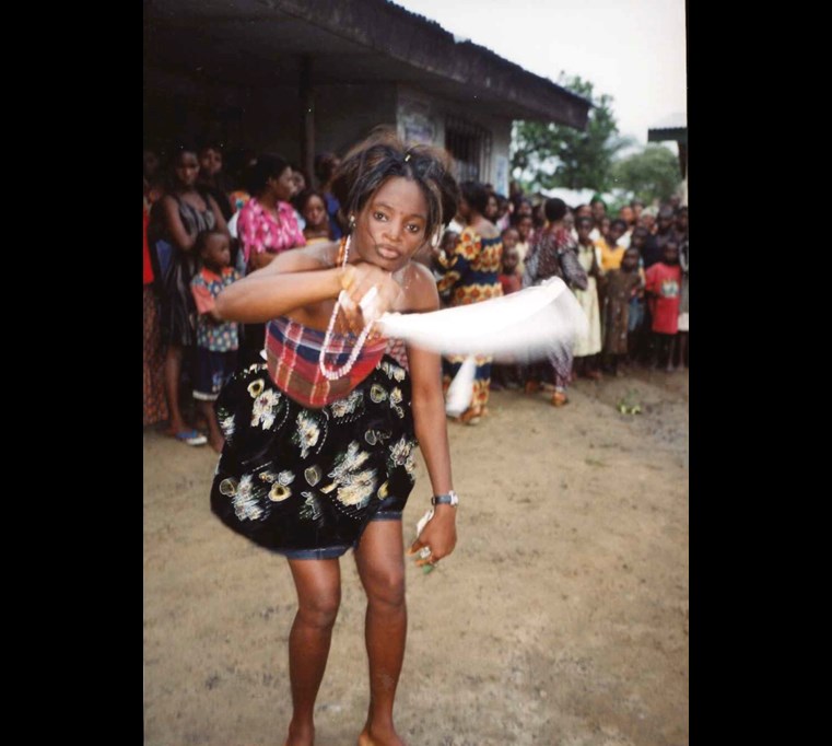 A bridesmaid at a wedding ceremony